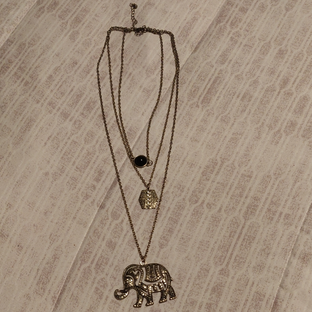 $1 add on item - layered elephant necklace